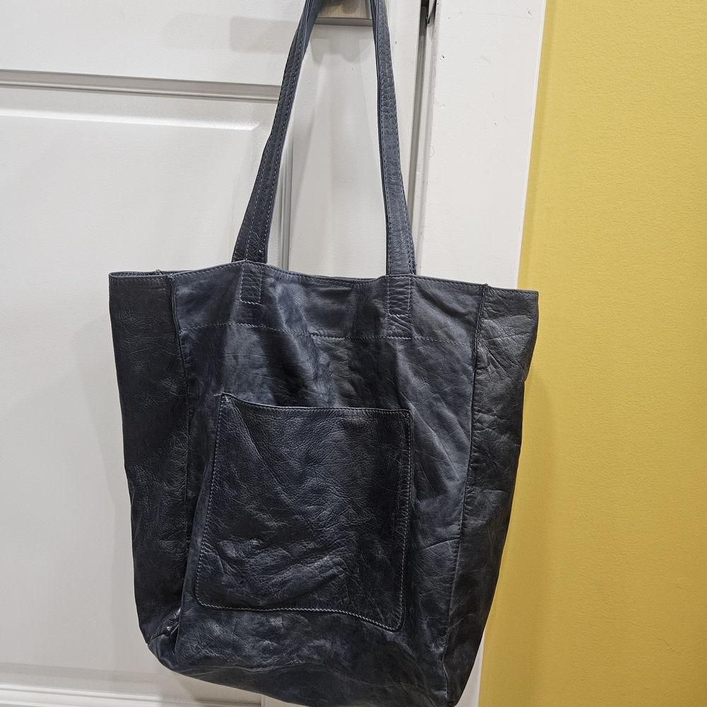 Stylish Dark blue LATICO Leather Tote Bag